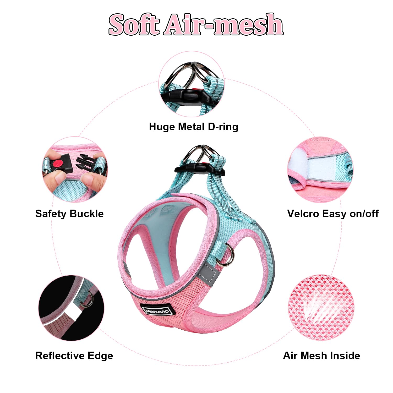 Mercano harnais maille respirante et légère pour activités extérieures.