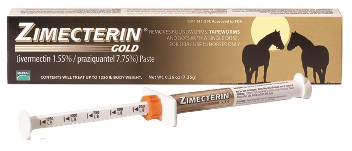 Merial Zimecterin Gold, pasta oral para caballos, ayuda a controlar helmintos de forma práctica.