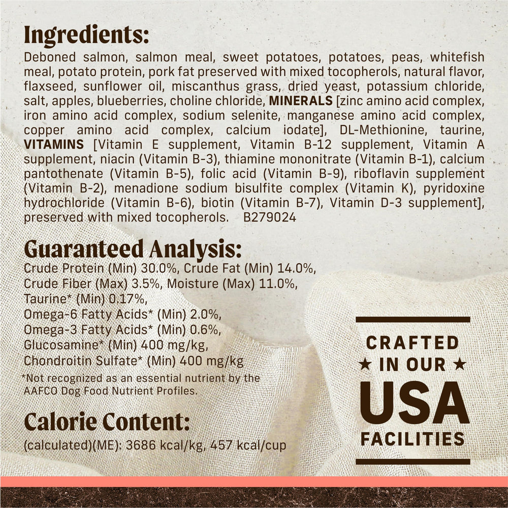 Merrick aporta aceites omega para piel y pelaje saludables.