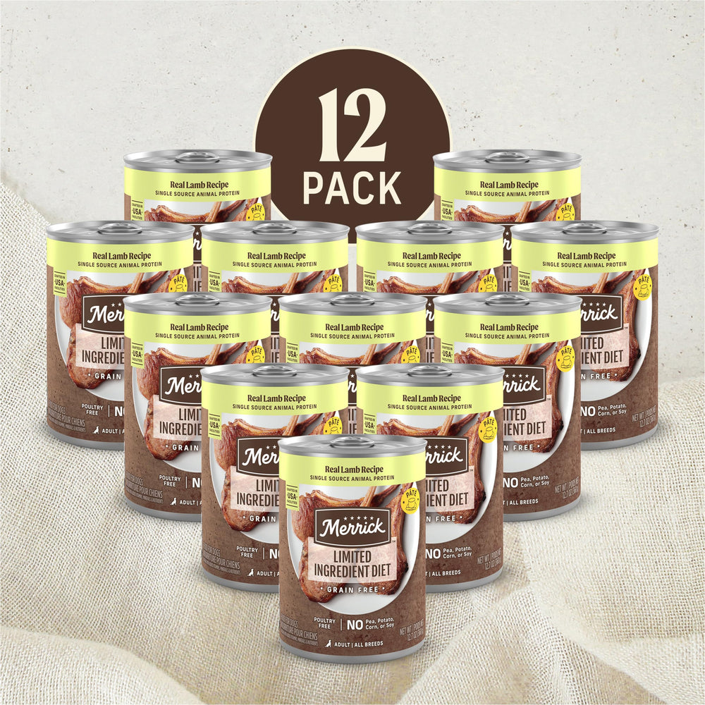 Merrick alimento húmedo para adultos, textura suave y apetecible.