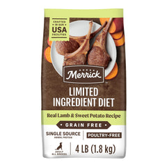 Merrick cordero deshuesado y patata dulce en bolsa de 4 libras, proteína principal
