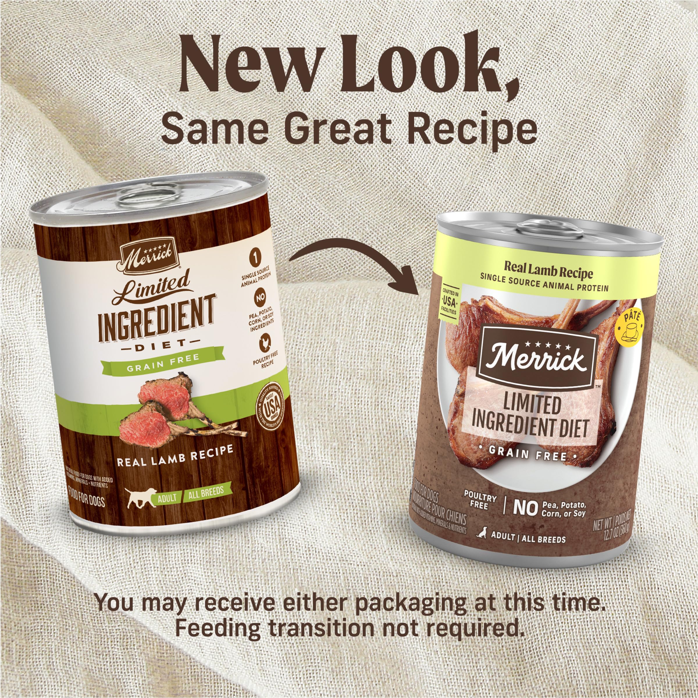Merrick cordero deshuesado como primer ingrediente, proteína principal.