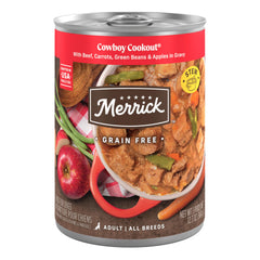 Merrick Cowboy Cookout en lata, sabor intenso para la comida diaria de tu perro.