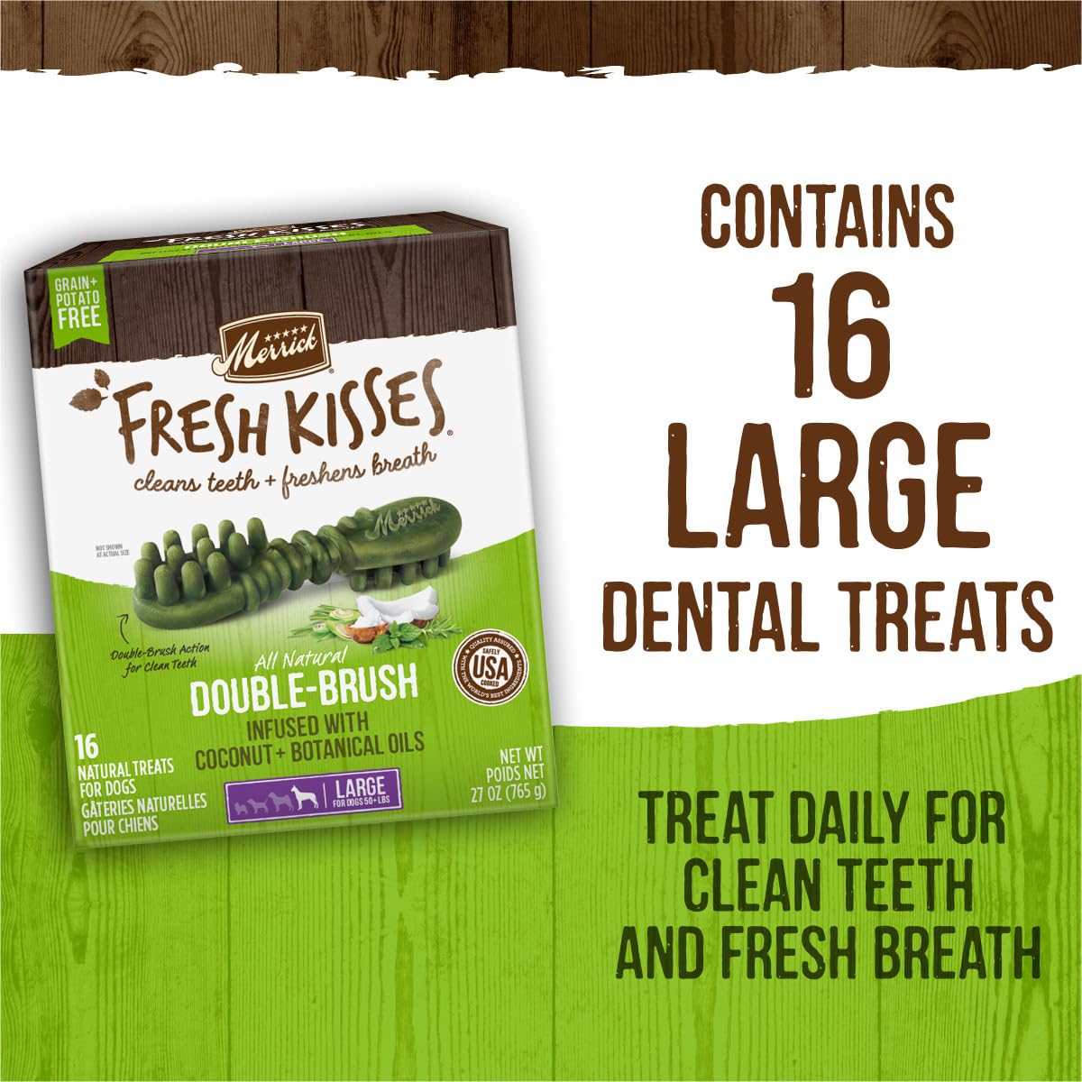 Merrick Fresh Kisses, práctico empaque de 27 onzas.
