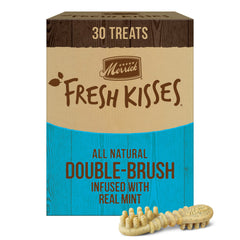 Merrick Fresh Kisses: huesos dentales medianos con menta real para aliento fresco.