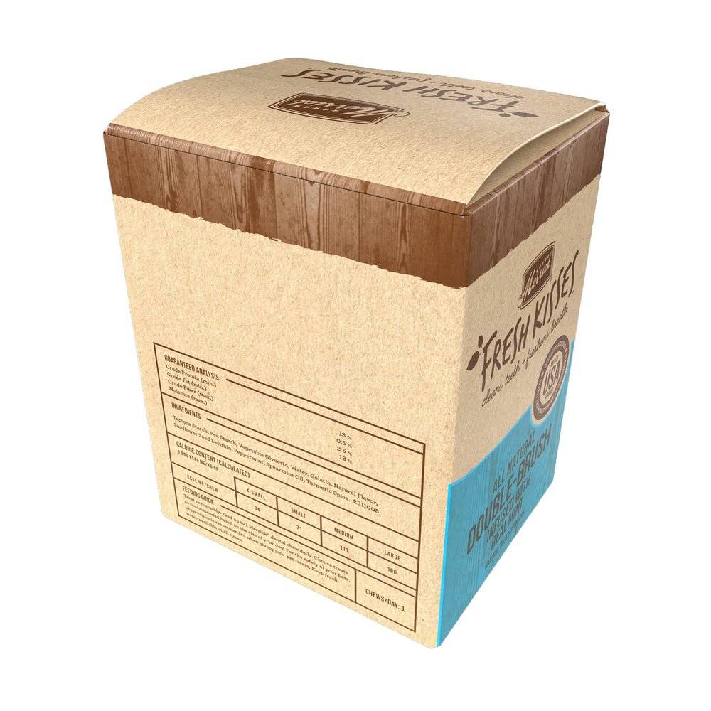 Merrick Fresh Kisses: sabor a menta para rutina diaria de cuidado oral.