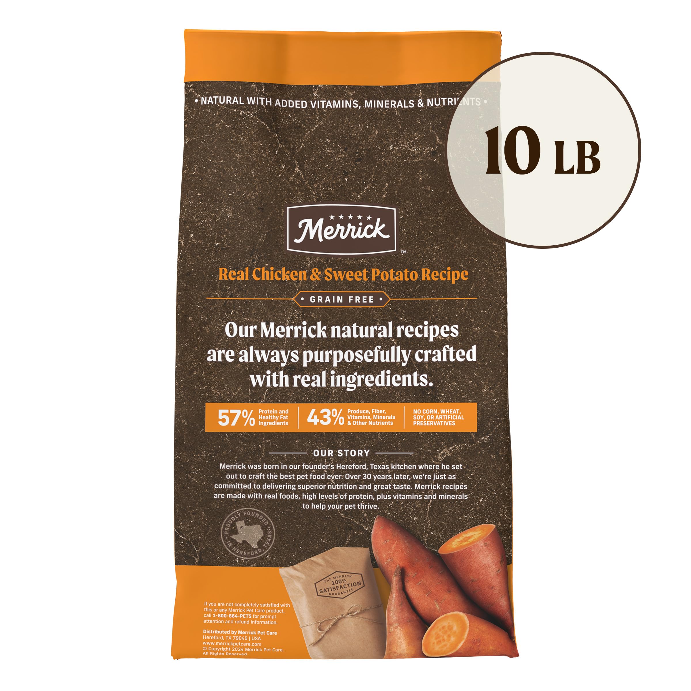 Merrick glucosamina y condroitina para caderas y articulaciones, en la lista de ingredientes.