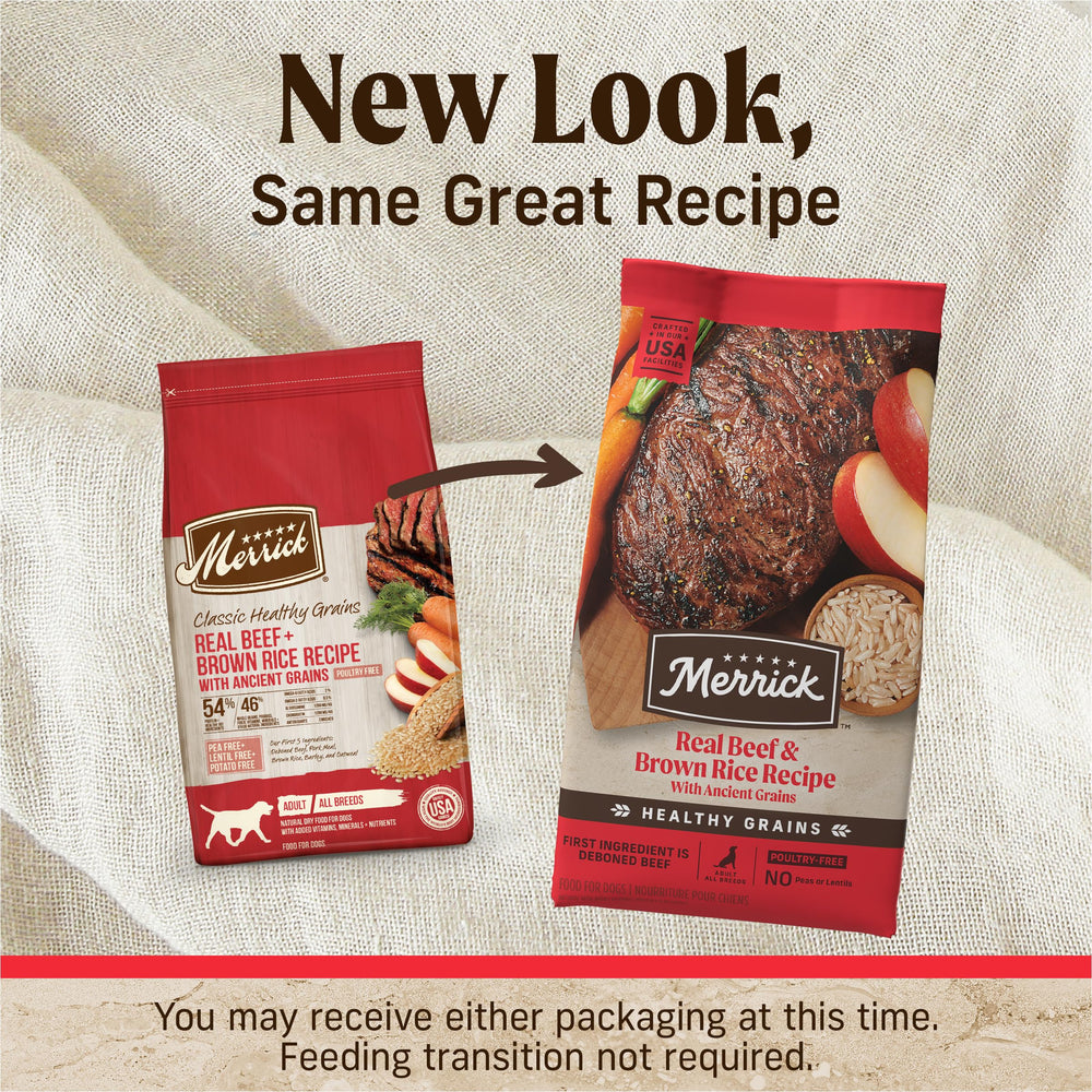 Merrick Granos Saludables con carne de res real como primer ingrediente