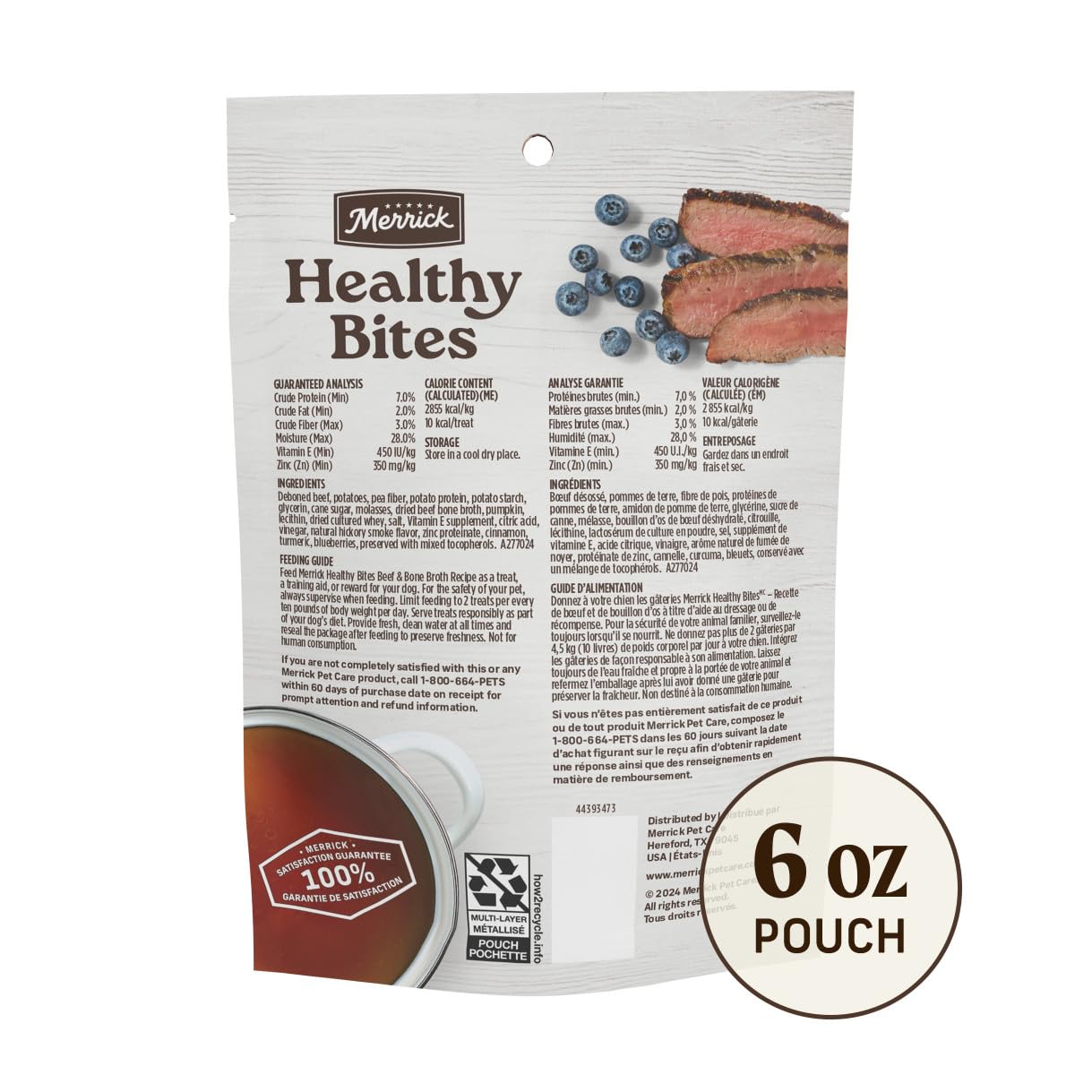 Merrick Healthy Bites, trozos con arándanos para sabor y textura