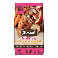 Merrick Healthy Grains, bolsa de 12 lb para perros pequeños, conveniencia y nutrición
