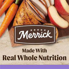 Merrick Healthy Grains con pollo deshuesado como proteína principal para cachorros.