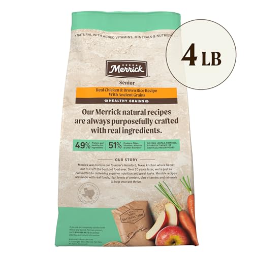 Merrick Healthy Grains Senior: bolsa de 4 libras para alimentar a diario.