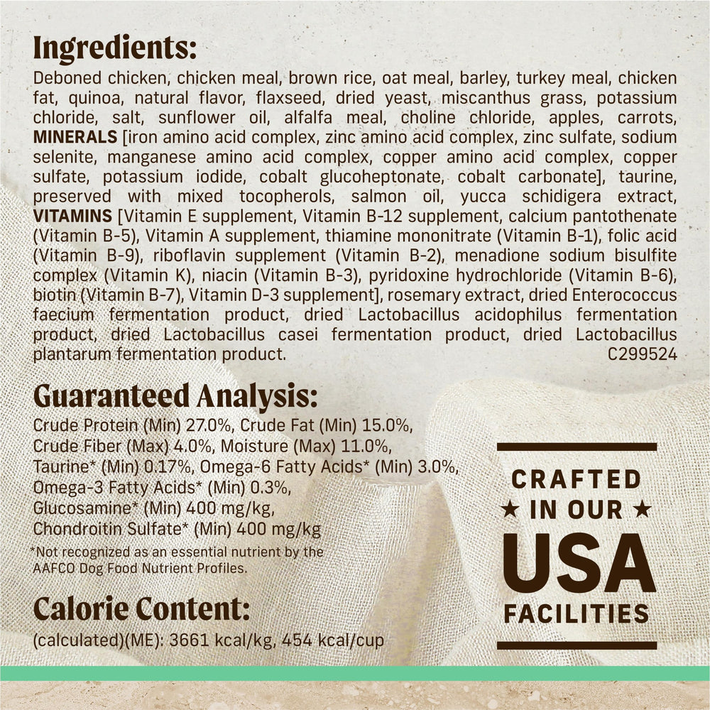 Merrick Healthy Grains Senior: glucosamina y condroitina para articulaciones.