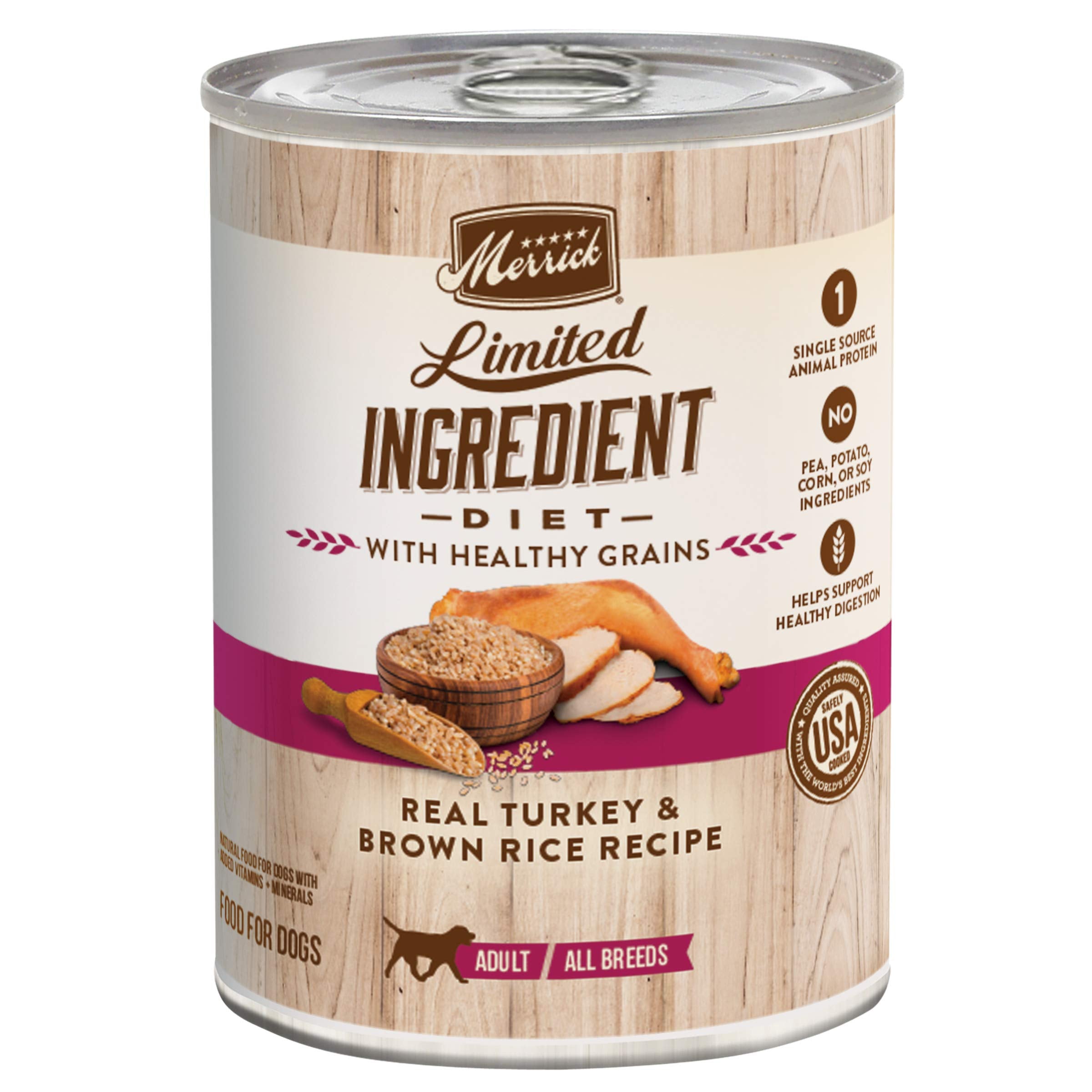Merrick lata pavo deshuesado primer ingrediente para una dieta equilibrada