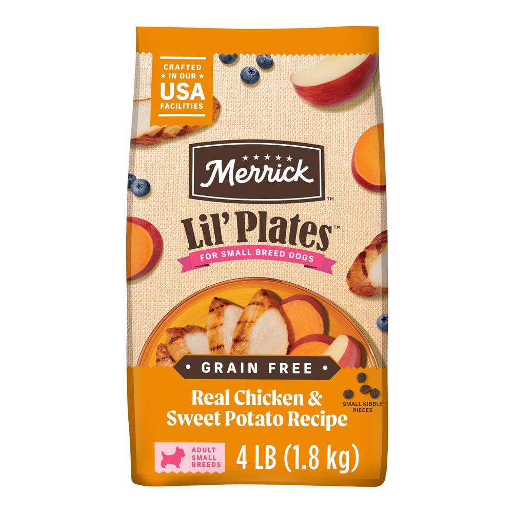 Merrick Lil’ Plates croquetas pequeñas para perros pequeños, masticación cómoda.