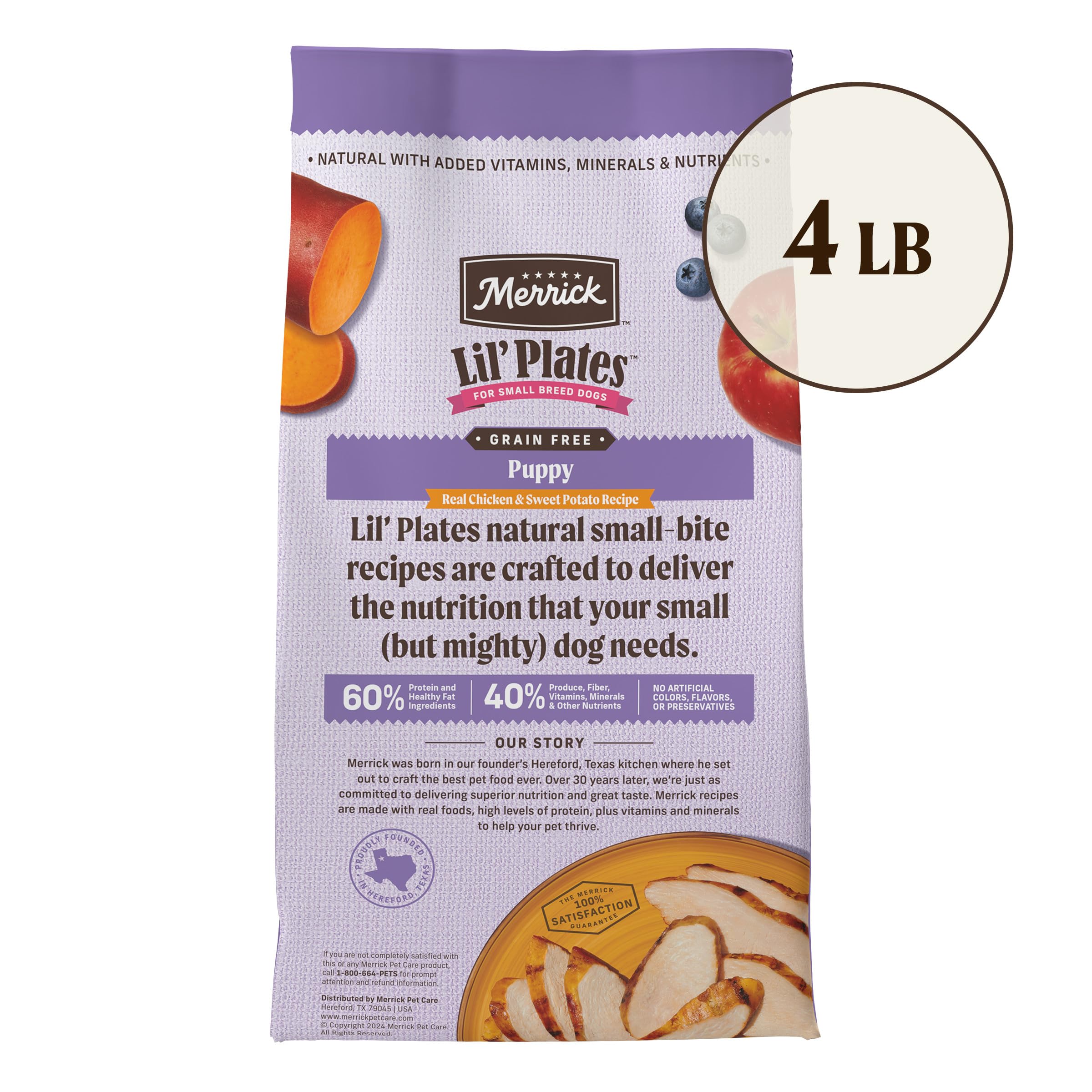 DHA en Merrick Lil’ Plates para desarrollo cerebral.