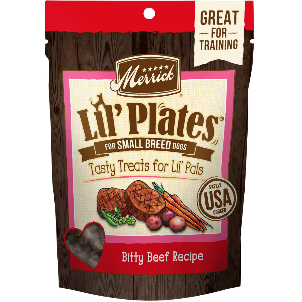 Merrick Lil’ Plates con res mini bocados para entrenamiento diario