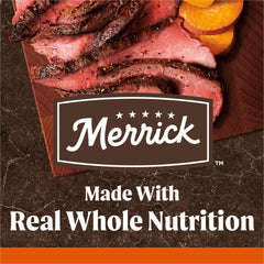 Perfil nutricional Merrick: 63% proteína y grasas saludables para energía sostenida.
