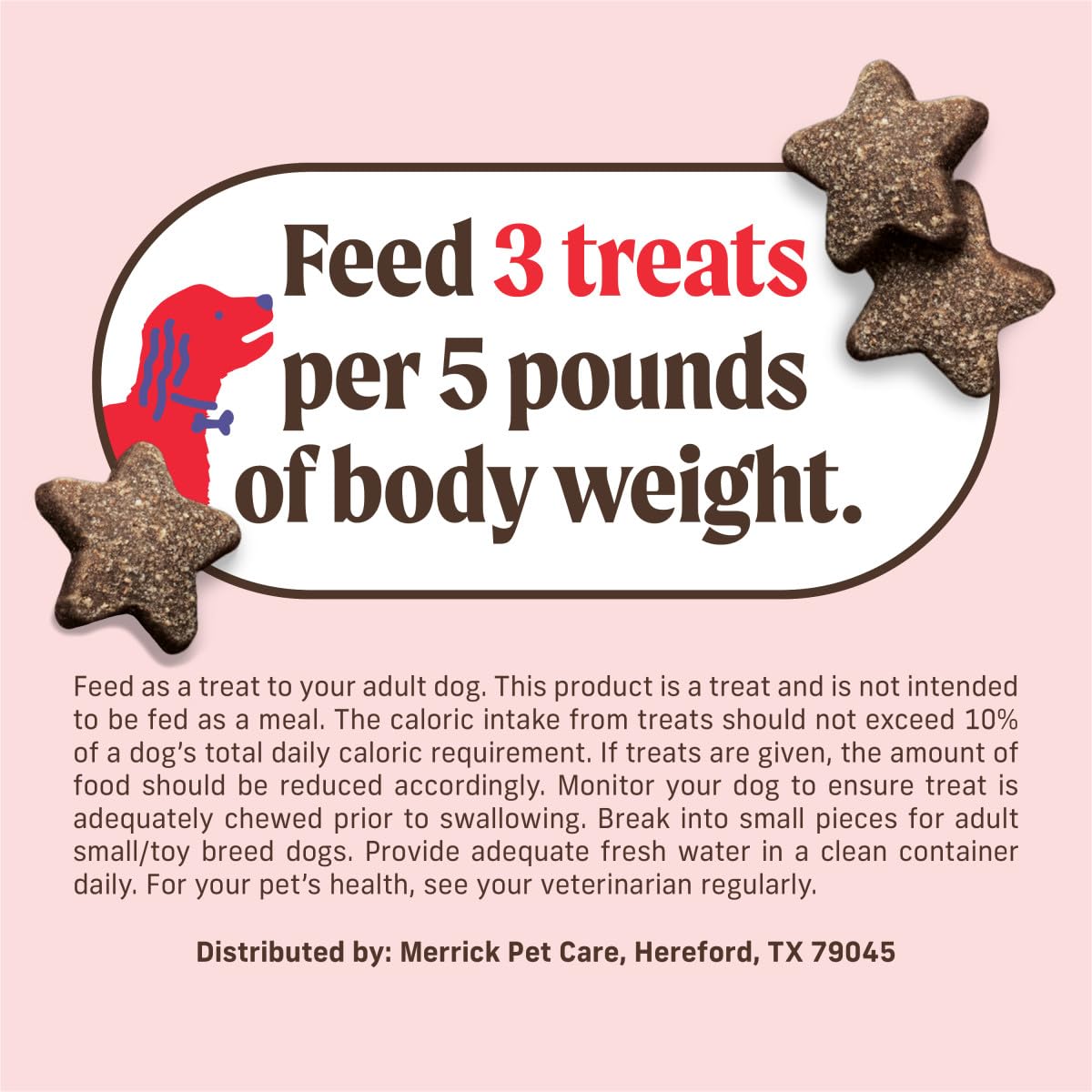 Merrick Power Bites tamaño estrella, ideal para razas pequeñas.