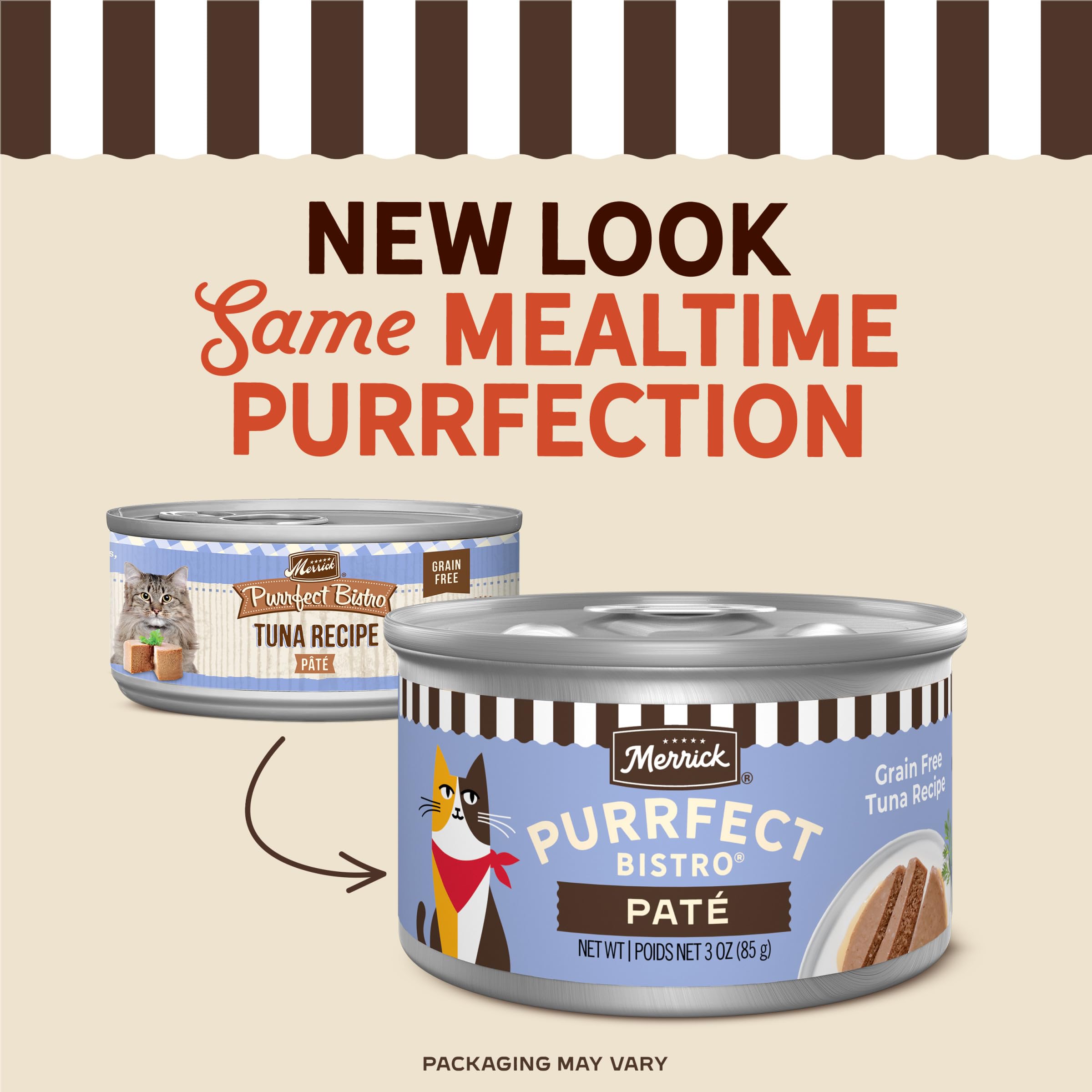 Merrick Purrfect Bistro pate atun ingredientes reales para pelaje saludable.
