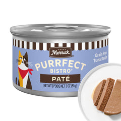 Merrick Purrfect Bistro: lata de pate de atún, el primer ingrediente para músculos fuertes.