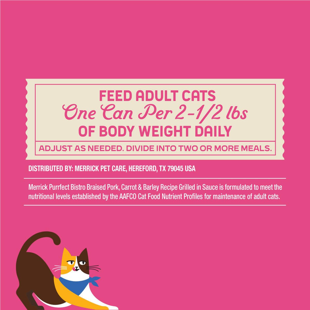 Merrick Purrfect Bistro incluye taurina y micronutrientes para una nutrición equilibrada.