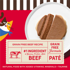 Textura suave de pate Merrick, experiencia gourmet para felinos.