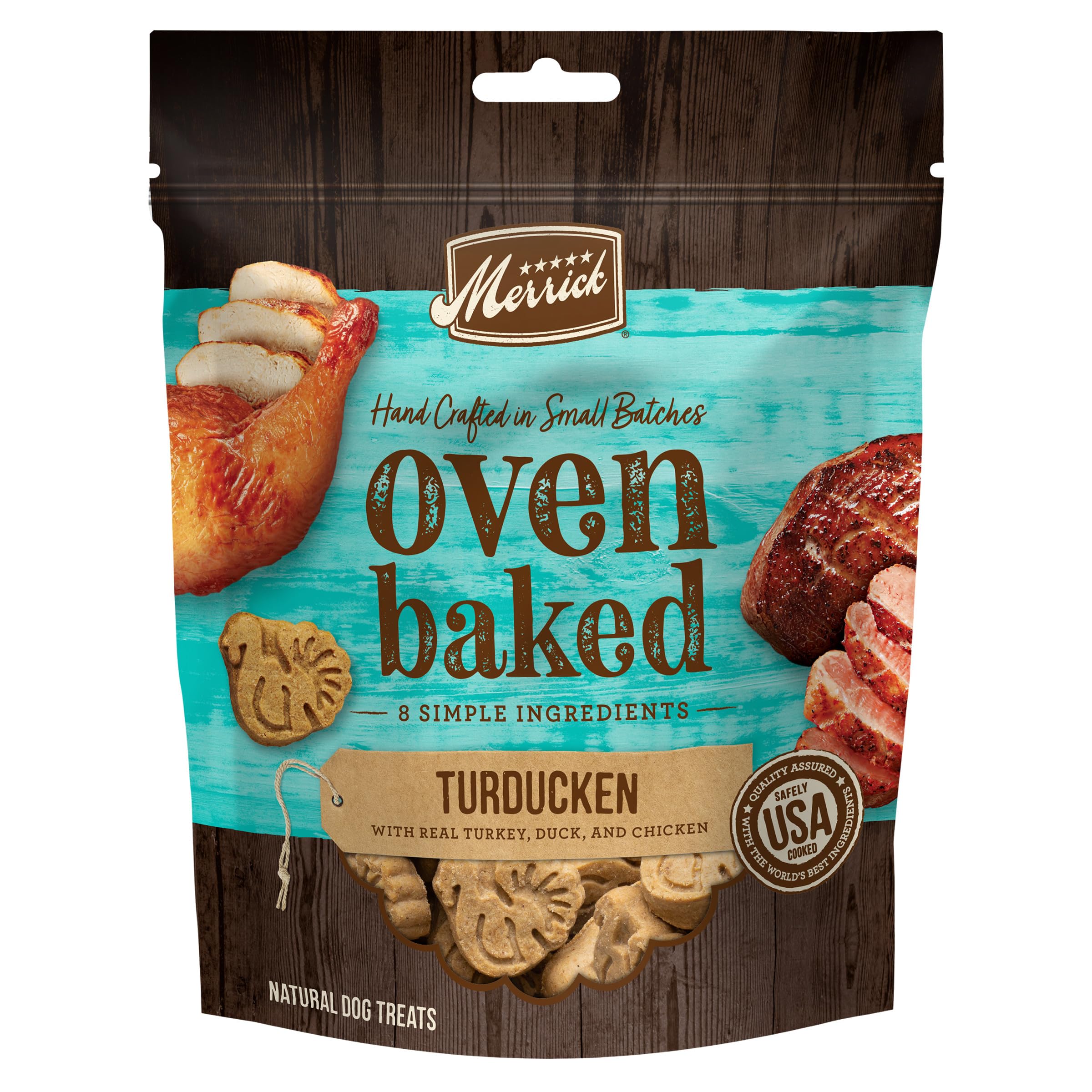 Merrick Turducken, bolsa de 11 oz, snack natural para perros