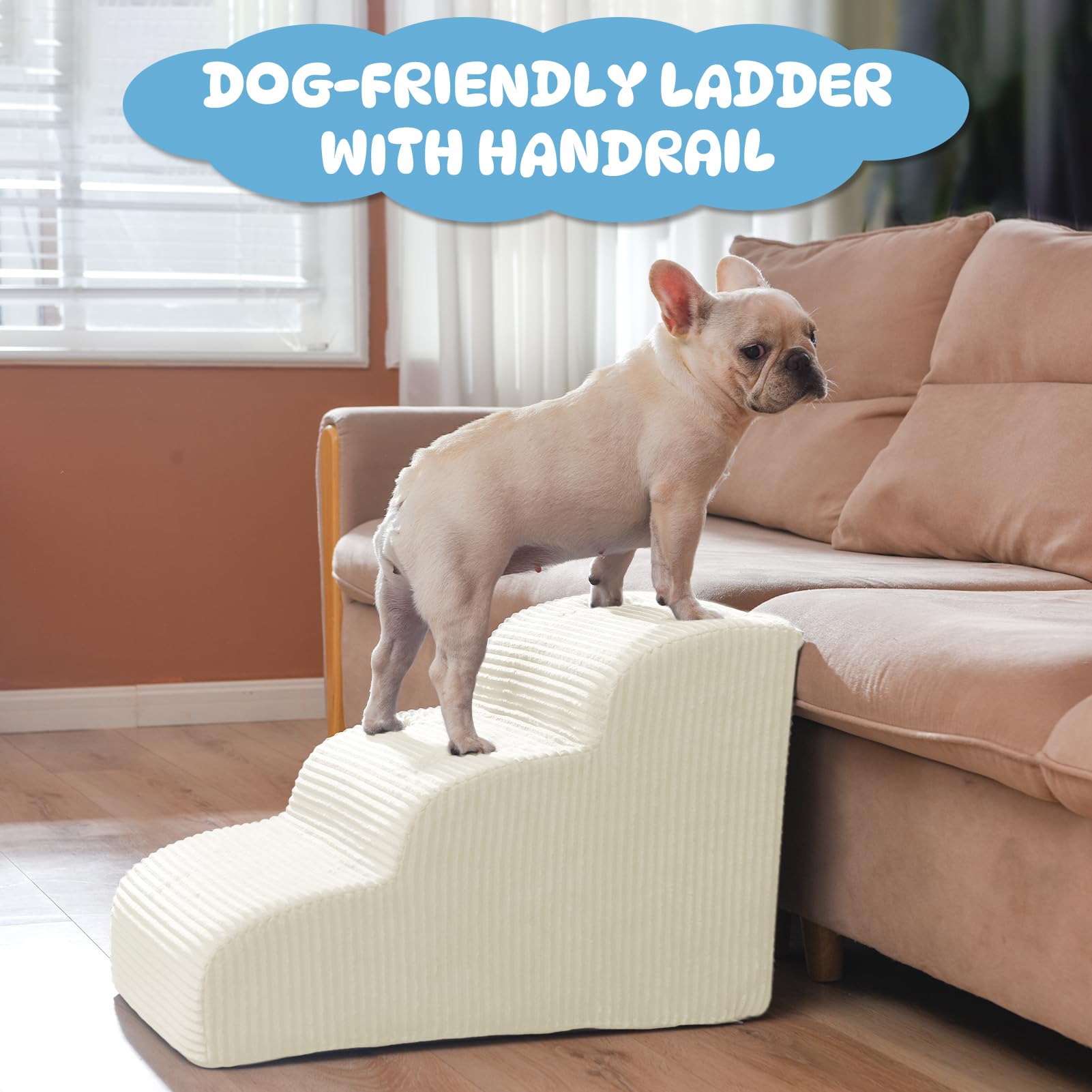 Mesa Lemon escalera de 4 pasos para camas altas, subida estable para perros y gatos.
