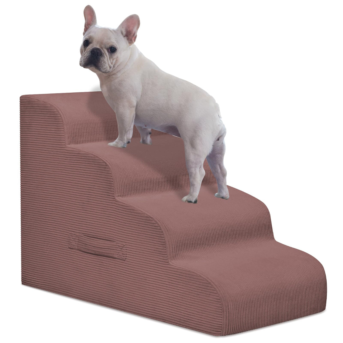 Mesa Lemon escalera para perro de 4 pasos en rosa, ideal para subir a la cama
