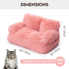 Sofá para mascotas Mewoo Rosa con funda lavable para una limpieza sencilla.