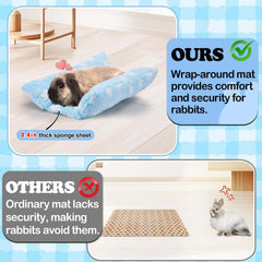Cama acolchada MEWTOGO para conejo, soporte para articulaciones.