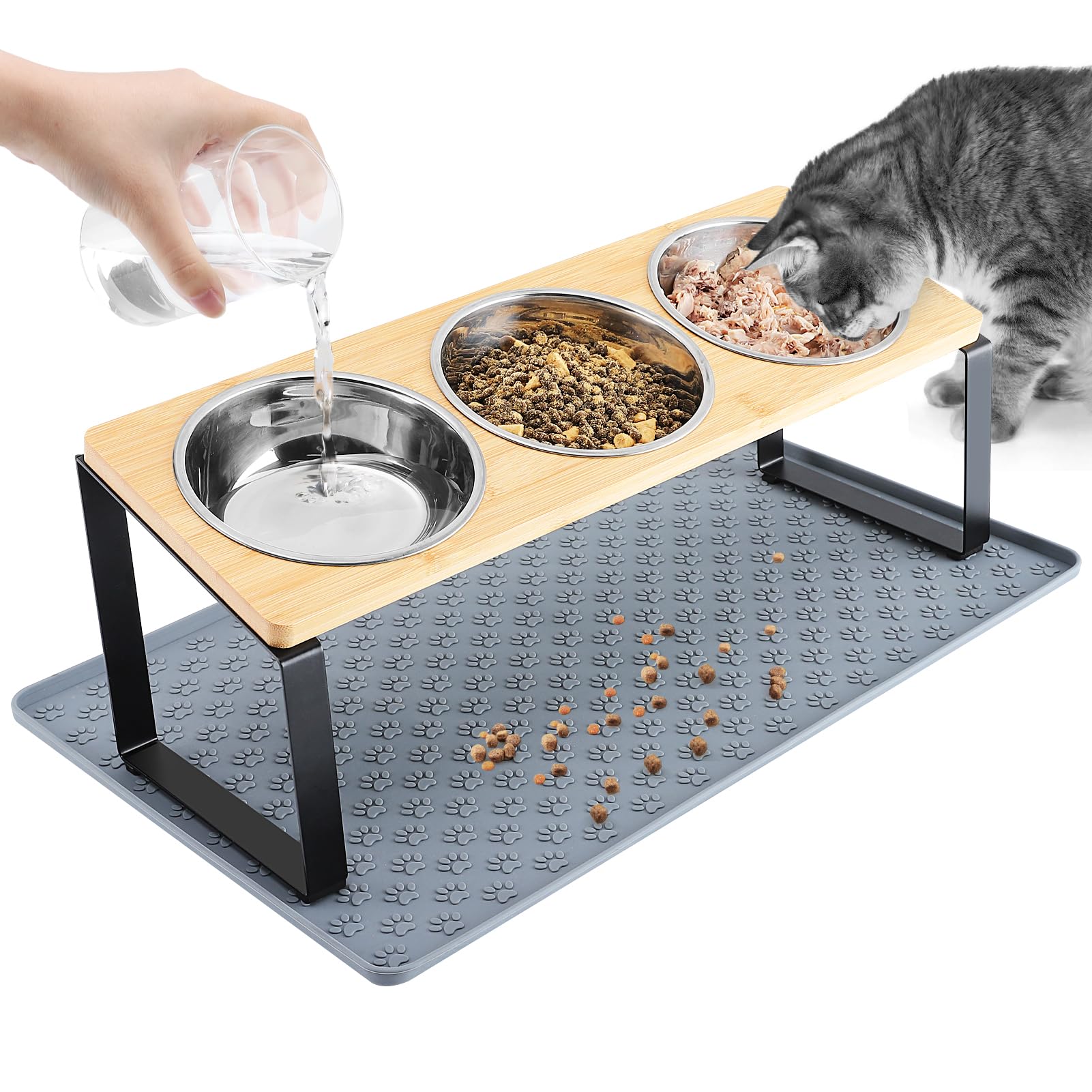 Mewtogo cuencos para gatos inclinados 15 grados para comer cómodo