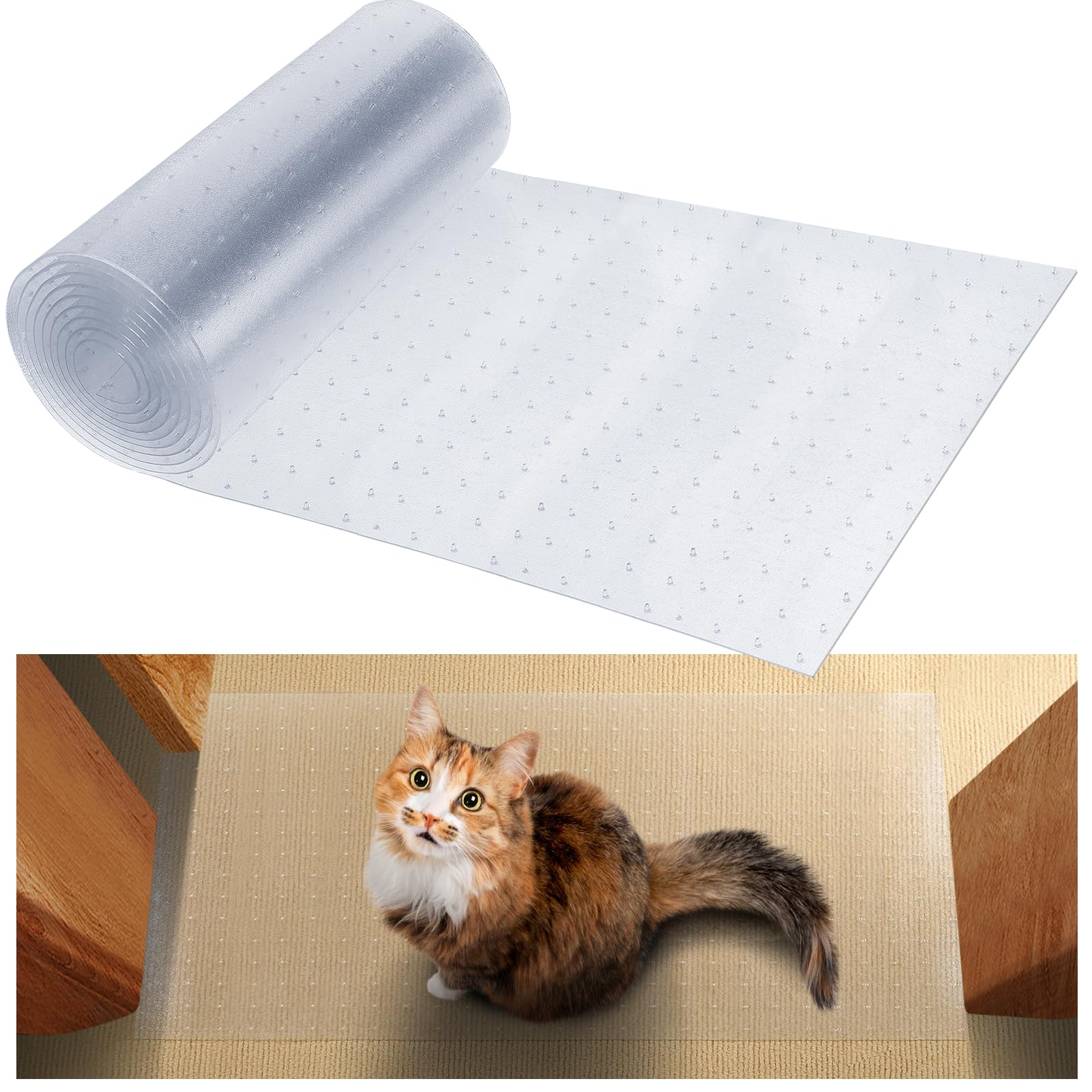 MEWTOGO protector alfombra larga para mascotas, ideal para puertas y pasillos.