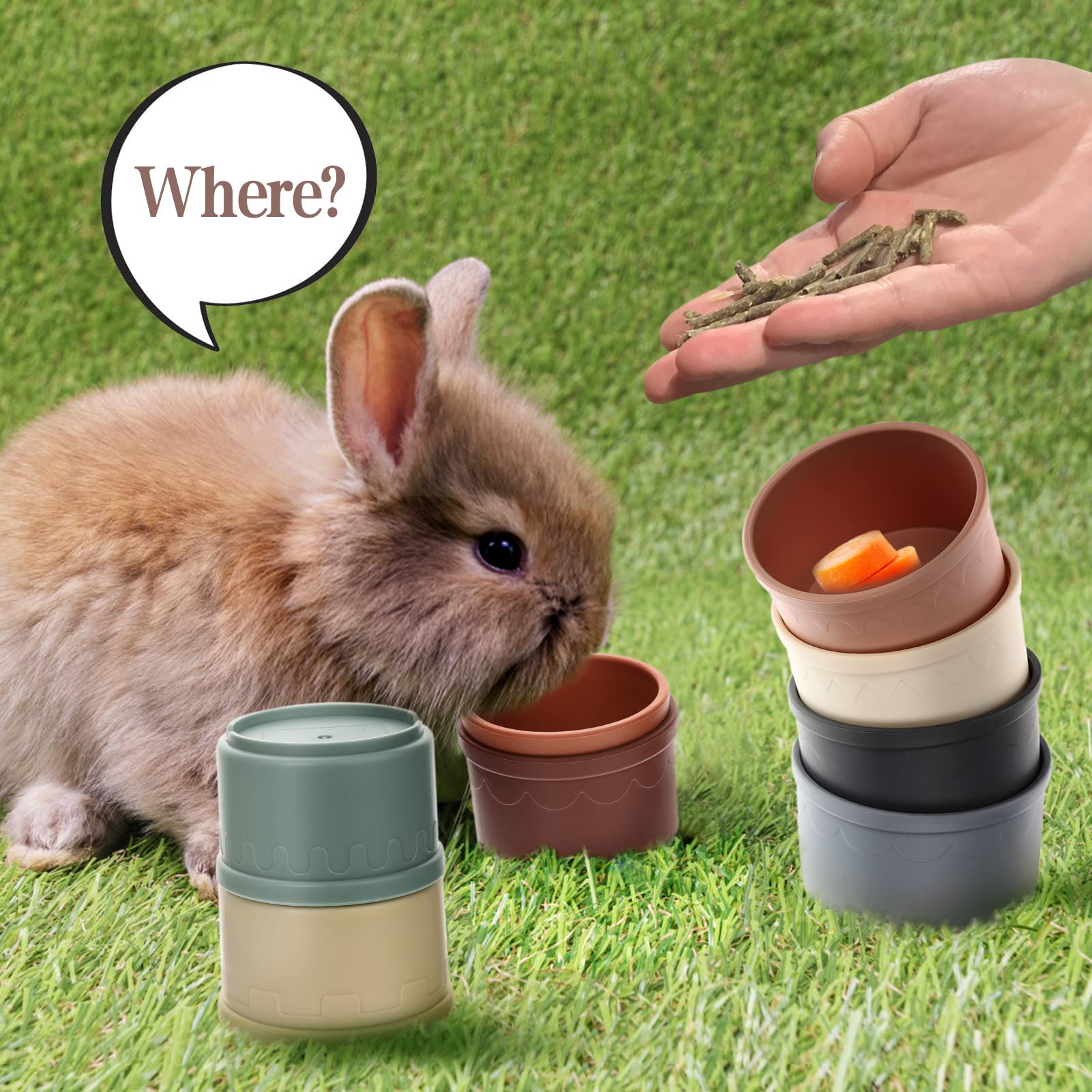 MEWTOGO: uso interior y exterior, tazas para conejo para jugar y explorar