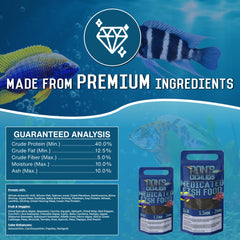 RON'S CICHLIDS Mezcla nutricional para Mbuna que fomenta la vitalidad.