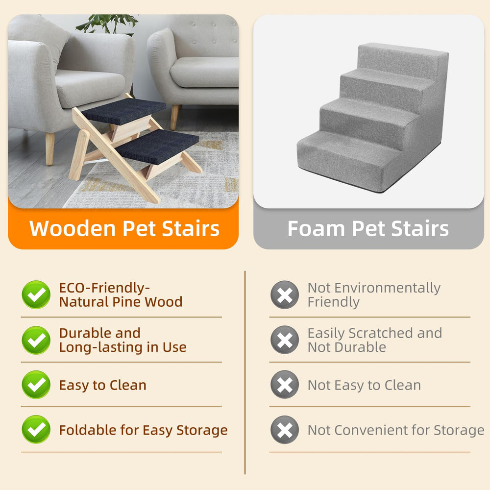 Escaleras para perro compactas para almacenamiento fácil.