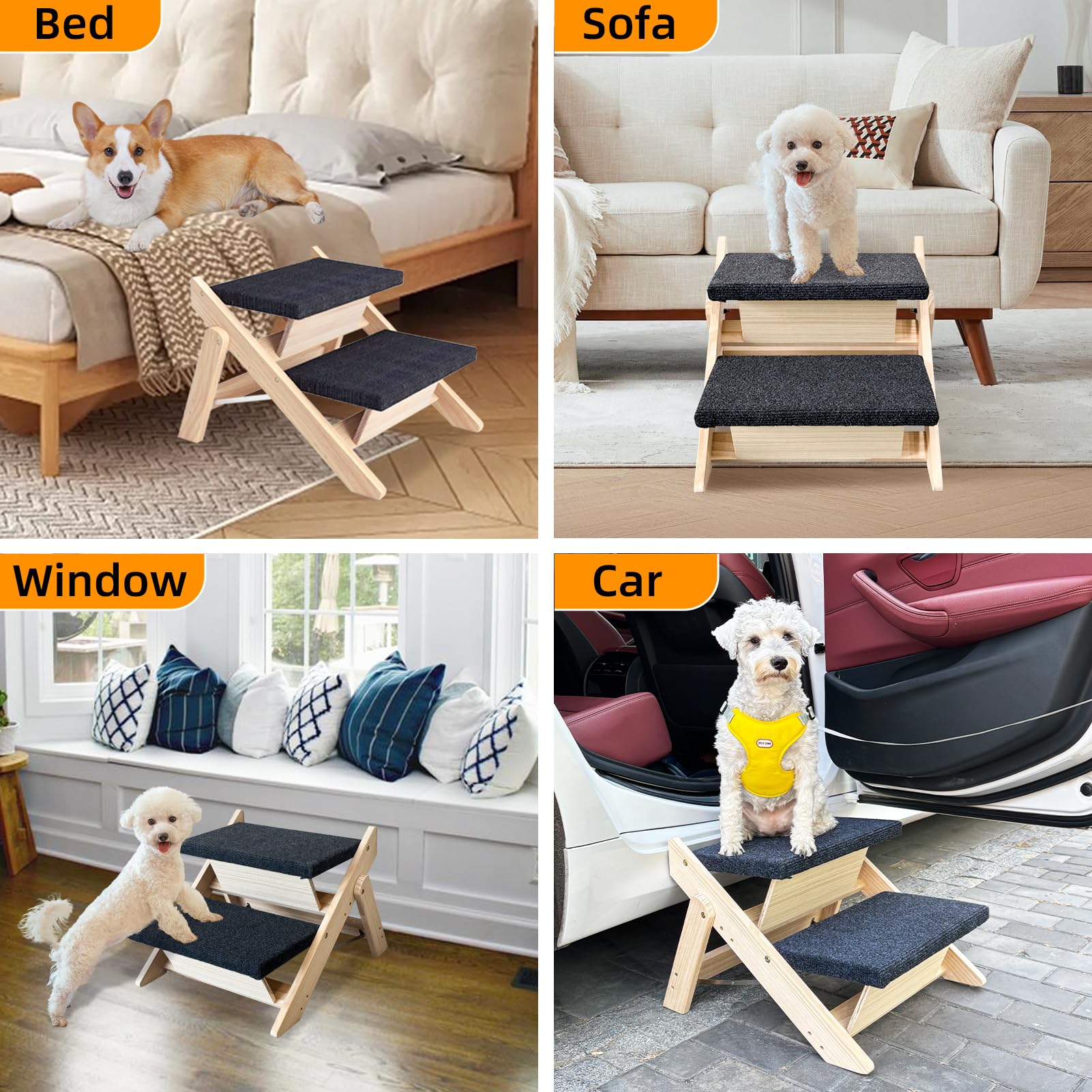 Escaleras para perro uso interior y exterior.