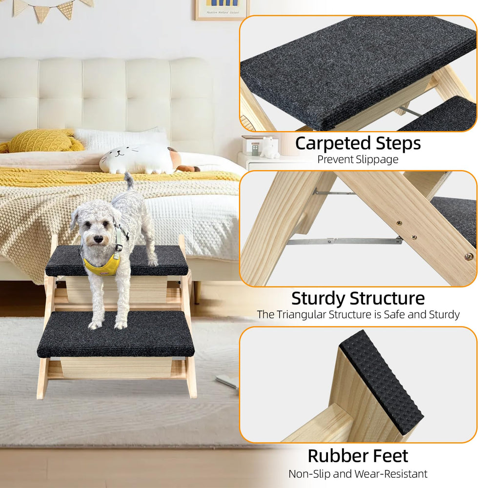 Escalones para perros de mayores y piernas cortas, apoyo seguro.