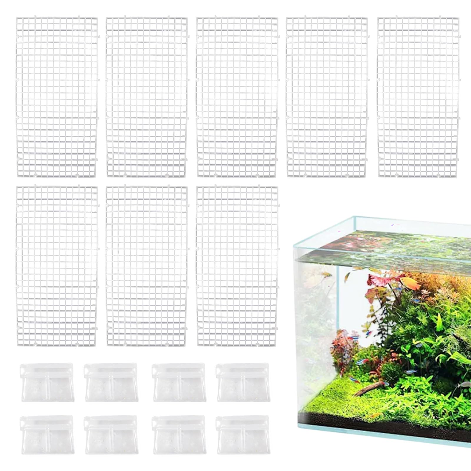 MHLLGN tapa acrílica con rejilla para acuario, ventilación segura y visible