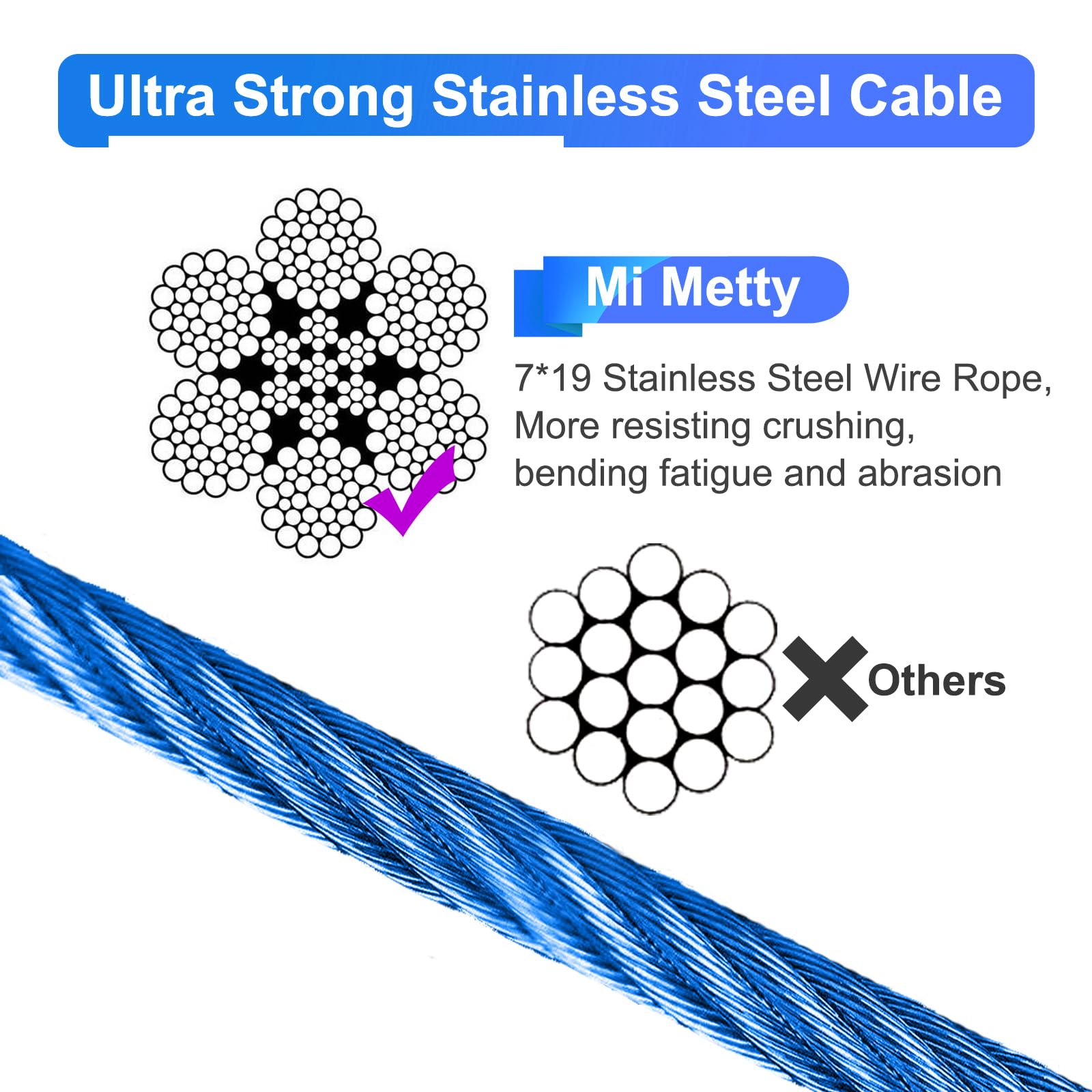 Mi Metty cable de 50 pies para perros permite movilidad amplia en exterior.