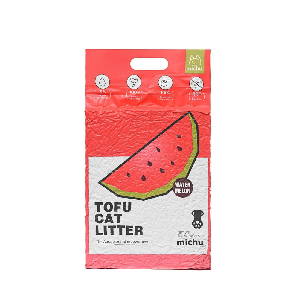 Paquete de Michu tofu arena para gatos de 2 unidades, práctico para hogares con varios gatos.