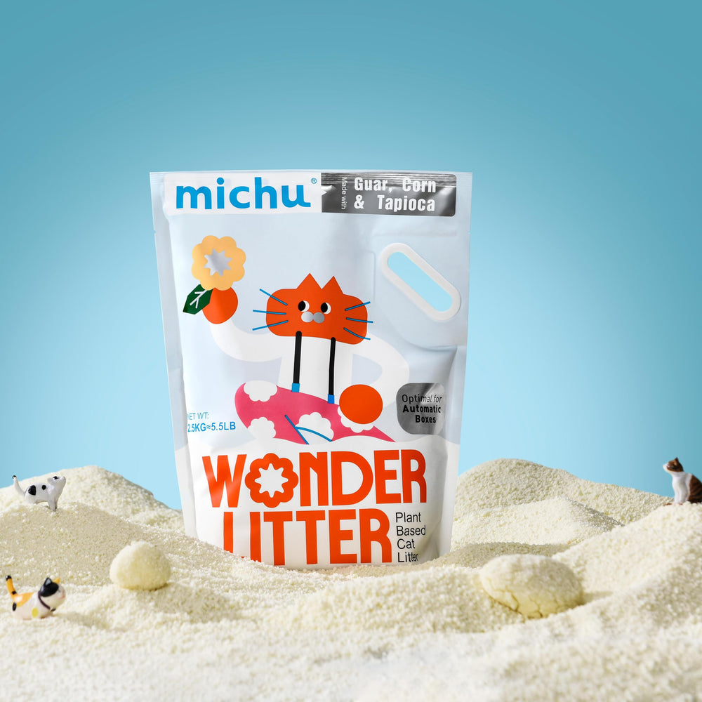 Arena para gatos Michu Wonder, compatible con caja automática, facilita la limpieza diaria.