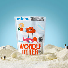 Arena para gatos Michu Wonder, compatible con caja automática, facilita la limpieza diaria.