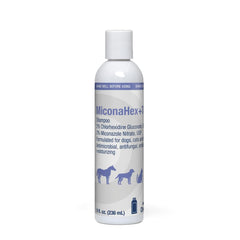 MiconaHex+Triz shampoo en botella para perros, gatos y caballos, cuidado suave de la piel.