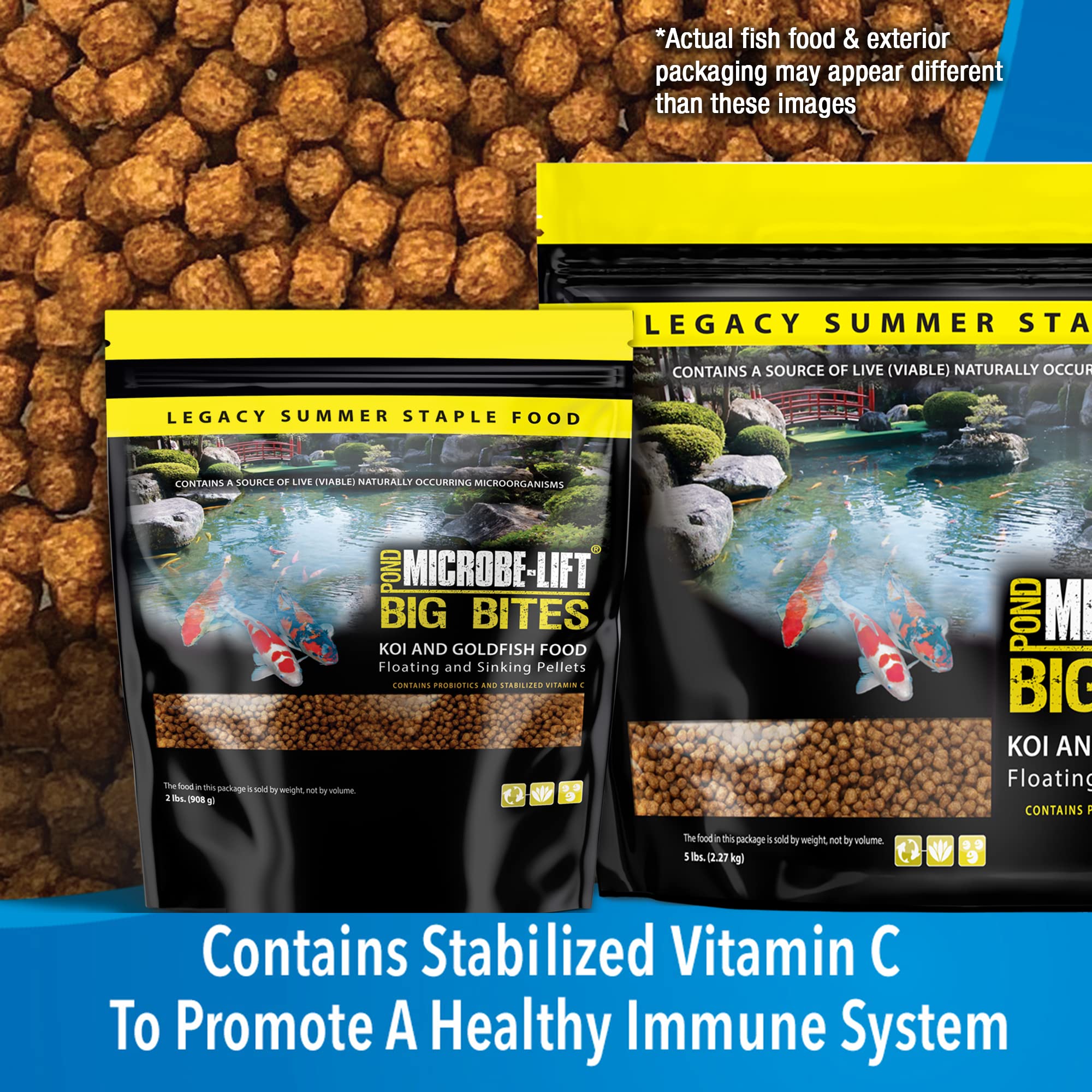 Microbe-Lift Big Bites pellets para koi, colores más vibrantes gracias a enriquecedores