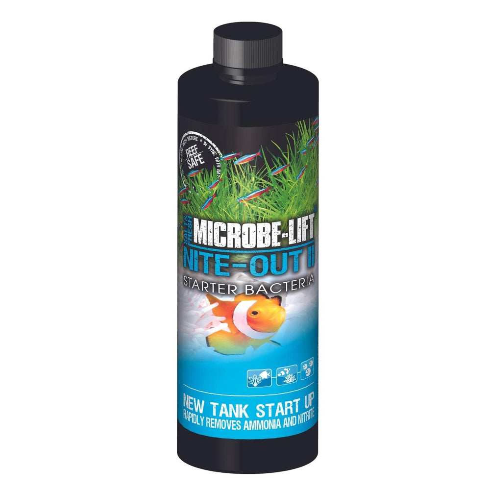 MICROBE-LIFT Nite-Out II, bacterias concentradas en botella para inicio seguro del acuario