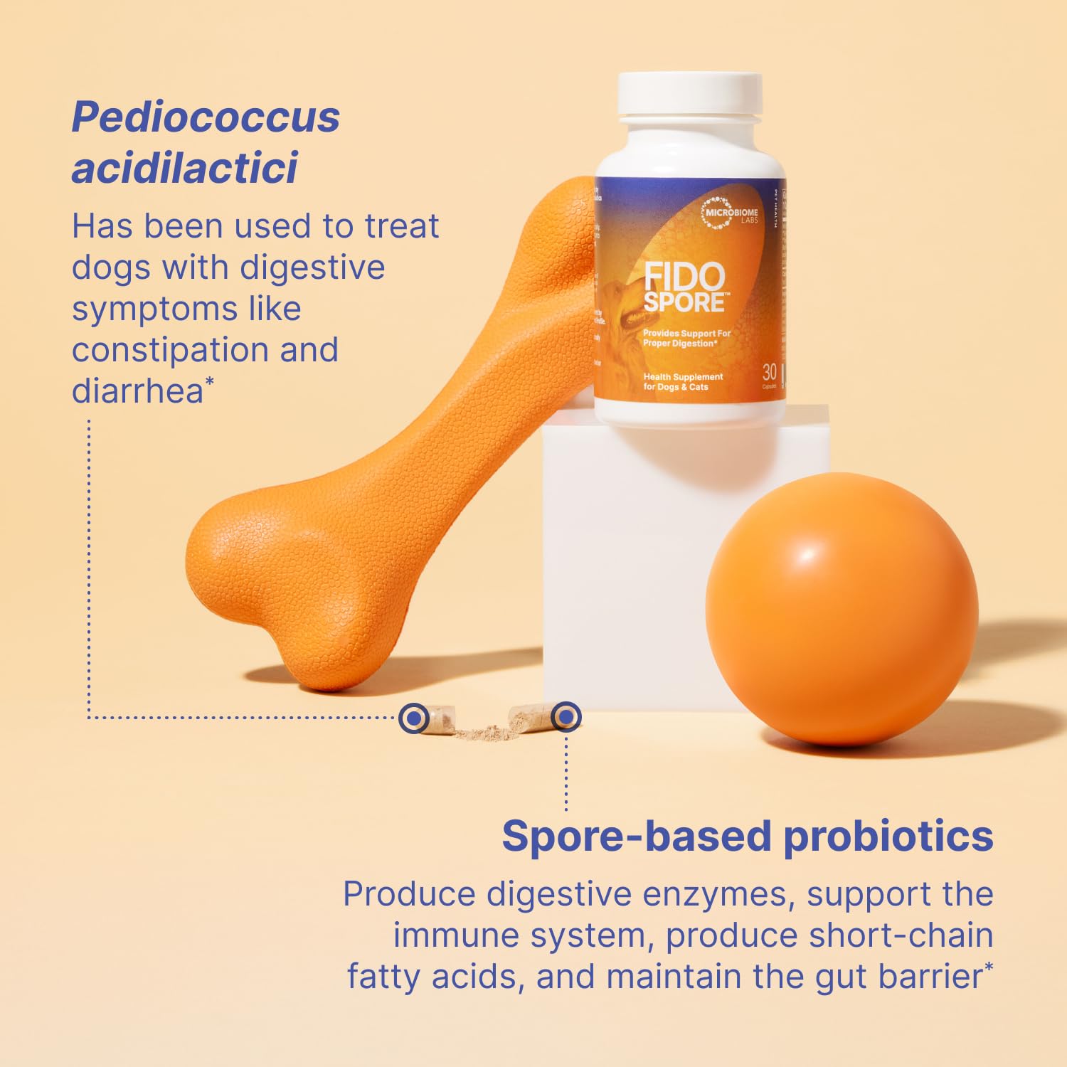 Microbiome Labs Fidospore: uso diario para perros y gatos.