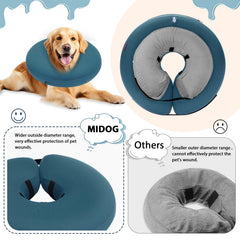 MIDOG collar donut: diseño ancho impide acceder a zonas heridas