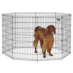 Corral plegable de MidWest para perros, uso interior y exterior, espacio seguro para jugar.